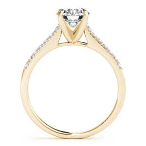 Anillo de Compromiso de Oro Amarillo de 14K con una Hilera de Diamantes (0.11ct) - Product Image 2