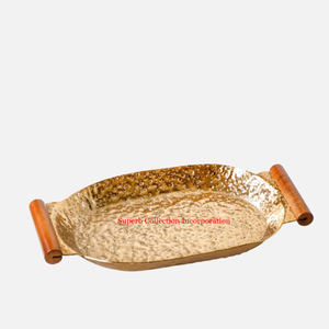 ถาดไม้ธรรมชาติพร้อมที่จับใบไม้ถาดเสิร์ฟขนมและผลไม้ดีไซน์ทันสมัยสำหรับอุปกรณ์ตกแต่งบ้านขายดี - Product Image 3