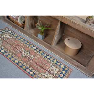 Traditional Chinese Style Vintage Turkish Rug 1.5 X 4.4ft Brown Blue Patchwork Design Wool Material Latex Rectangle Hallway - Product Image 4