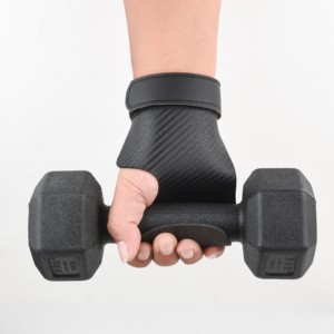 Empuñadura de levantamiento de pesas Hypalon con muñequeras ajustables, empuñaduras de mano de ejercicio de entrenamiento de gimnasio con protección de Palma personalizada Unisex - Product Image 4