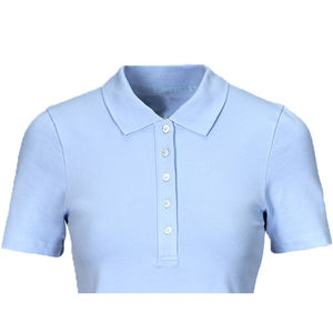 Camiseta Polo Corta de Estilo Inglés para Mujer, 100% Algodón, Tejida, Transpirable, Ecológica, con Logotipo Personalizado Bordado en la Parte Delantera - Product Image 4