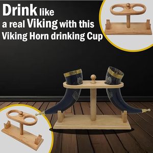 Taza de cuerno vikingo de búfalo auténtica de alta calidad con opciones de marca personalizadas para entusiastas de la mitología nórdica al precio más barato - Product Image 6