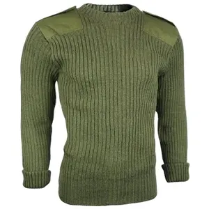 针织羊毛套头毛衣橄榄绿套头运动衫套头