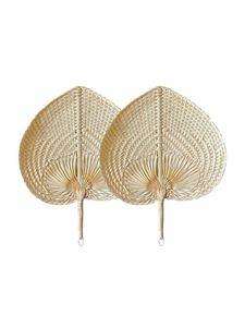 Abanicos de mano de regalo bellamente diseñados: hechos con hoja de palma natural, bambú sostenible y Rafia elegante para ocasiones de verano - Product Image 3