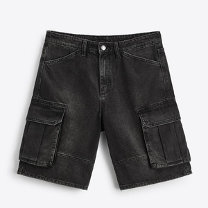 กางเกงยีนส์ผ้าแจ็คการ์ดถักทรงตรงสำหรับผู้ชายกางเกงขาสั้นผ้าเดนิมสำหรับฤดูร้อนปรับแต่งได้ - Product Image 1