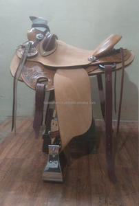 Selles Western de cheval en cuir pur Roping Ranch Trail Saddle Selle de cheval en cuir longue pour tout usage - Product Image 2