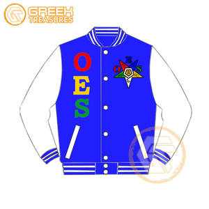 Customized Order Eastern <b>Star</b> Cotton Fleece Embroidered Varsity <b>Jacket</b> OES Breathable Quick Dry Zipper Closure Women <b>Jackets</b> - Product Image 6