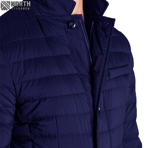 Chaqueta para hombre, abrigo de invierno, chaqueta acolchada con cuello levantado y capucha, informal, con cremallera completa, bombardero brillante, abrigo alternativo con burbujas, plumón de pato - Product Image 5