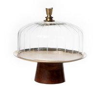 Présentoir à gâteaux noir design avec dôme en verre Plateau à pâtisserie élégant pour améliorer la décoration de la fête