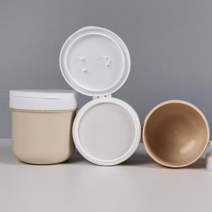 Nouveau pot à capuchon rabattable 300g/400g avec cuillère Membrane démaquillant crème PP plastique cosmétique matériaux d'emballage fabricant du Vietnam - Product Image 5