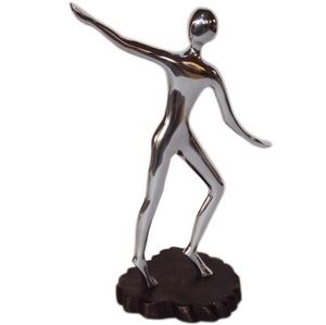 Estatua de Metal de postura abstracta de aluminio brillante de lujo moderno, decoración elegante para el hogar y Interior de oficina, pieza de arte de mesa de impresión personalizada - Product Image 1