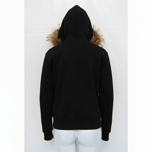 Clothing Manufacturers Custom 400gsm 500gsm French Terry <b>Fur</b> Hood zipper woman <b>hoodie</b> cheap price comfortable and breathable - Product Image 5