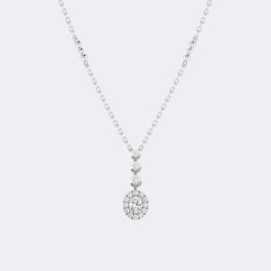 สร้อยคอจี้ทรงกลม 0.70CTW ประดับด้วยวงแหวนและกรอบแบบวงกลม - Product Image 2