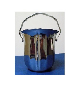 Soporte de botella de vino de hielo, cubo con mango para el hogar, Hotel y restaurante, diseño clásico, forma redonda, Color plateado moderno - Product Image 1