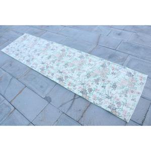 Tapis turc vintage, tapis de 2,2 x 8,5 pieds, tapis vert à motifs floraux - Product Image 2