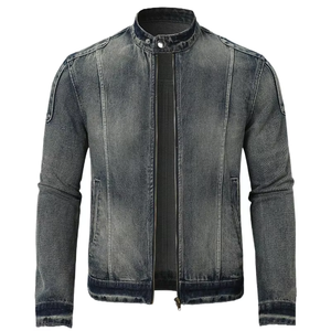 Chaqueta Vaquera Premium para Hombre, Resistente al Viento, Transpirable, Gruesa, con Parches Bordados, Estampado Personalizado en la Parte Delantera y Múltiples Bolsillos - Product Image 1