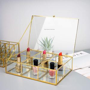 Fabricante indio de joyero de latón y vidrio, caja de almacenamiento de exhibición hecha a mano, anillo, pendiente, collar, joyero - Product Image 5