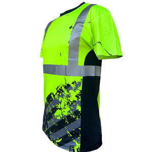 เสื้อยืดแขนสั้น Hi-VIS VIZ ทำจากโพลีเอสเตอร์มีสองสีตัดกันสไตล์ใหม่ - Product Image 2