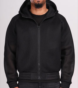 Vente en gros Vestes pour hommes coupe-vent confortables et souples en maille respirante personnalisées avec fermeture éclair complète Doublure en toile Sherpa Style décontracté Hiver devant - Product Image 1