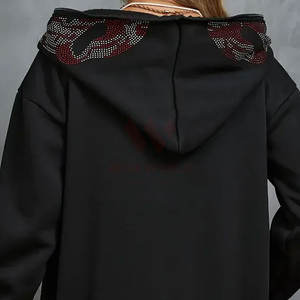 Sweats à capuche brodés avec strass en gros, best-seller, qualité supérieure, personnalisable, polaire respirant, écologique, streetwear - Product Image 3