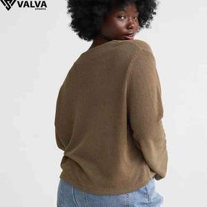 Stylish Ladies Plus Size <b>Velour</b> <b>Tracksuit</b> Cozy Full Sleeve Sweatshirt With Adjustable Bottom Customized According to your brand. - Product Image 4