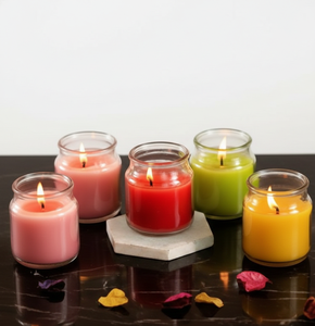 Velas de parafina en frasco de vidrio, llama brillante, acabado suave, fragancia duradera, ideal para decoración del hogar, restaurantes y regalos. - Product Image 1