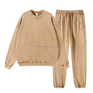 Conjunto de Sudadera y Pantalones Deportivos de Alta Calidad con Lavado Ácido para Hombre, Chándales 100% Algodón French Terry Unisex para Hombre - Product Image 5