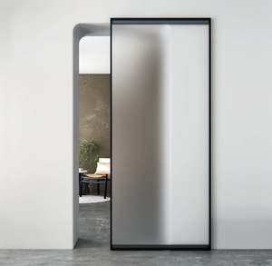 מערכת דלתות הזזה נסתרת ללא מסילה עם סגירה שקטה, מסגרת אלומיניום הידראולית, חומרה לדלתות בלתי נראות - Product Image 5