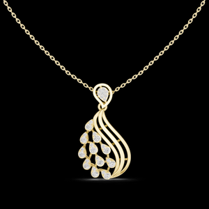 Gold Teardrop <b>Leaf</b> Diamond Pendant Luxury Fine Jewelry for Women Wedding & Party Featuring Elegant <b>Leaf</b> Design - Product Image 2