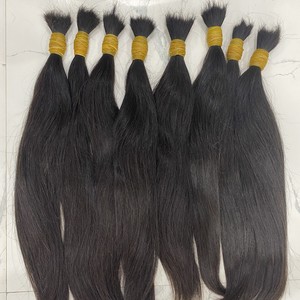 Cabello humano vietnamita liso negro Natural de un solo donante virgen 100% a granel, extensiones de encaje alineadas con cutículas, estilo ondulado - Product Image 4