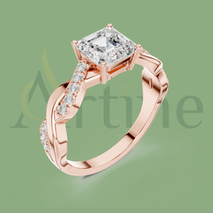 Anillo de compromiso de 10K para mujer con piedra central - Product Image 1