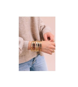 Brazalete de latón Hip Hop chapado en oro Charm brazaletes para regalo de boda para producto de Venta caliente muestra gratis - Product Image 1