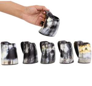 Tazas de cuerno vikingo para beber, hechas a mano, religiosas, impermeables, regalo de boda, artesanías naturales - Product Image 2