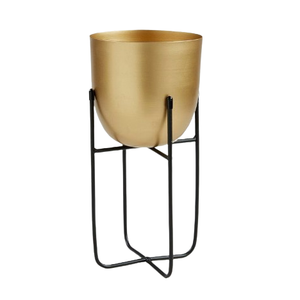 Ensemble de luxe de 2 jardinières en métal plaqué or pour l'intérieur, pot de fleurs décoratif moderne pour la maison, le bureau, l'hôtel, résistant à la rouille - Product Image 4