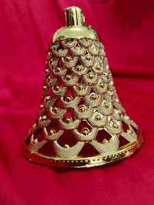 Grandes cloches en plastique dorées pour décorations de sapin de Noël et de fête, ornements pour mariages et décorations festives indiennes, fournitures artisanales - Product Image 6