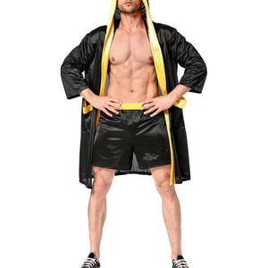 Bata de boxeo de cuerpo entero con logotipo y etiqueta personalizada OEM con capucha, batas de boxeo ligeras de alta calidad, ropa de entrenamiento - Product Image 3