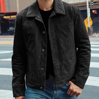 Blouson chauffant pour homme en daim de mouton véritable de qualité supérieure, imperméable, respirant, séchage rapide, noir, mode hiver haut de gamme