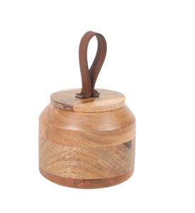 Juego de Dos Recipientes de Almacenamiento de Madera, Modernos, Hechos a Mano, de Madera de Acacia, para Especias, Té, Frascos de Cocina a Precio Económico - Product Image 6