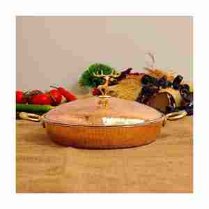 Ensemble d'ustensiles de service en cuivre de haute qualité New Look Plats de service en métal Fabriqué en Inde Prix raisonnable Ensemble de cuisine quantité minimale de commande 50 pièces - Product Image 4