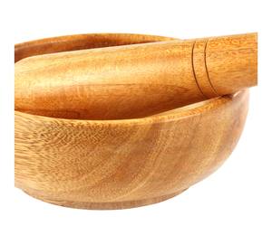 Grand bol en bois d'acacia de 12 pouces, ensemble de bols de service à salade en bois avec serveurs - Product Image 6