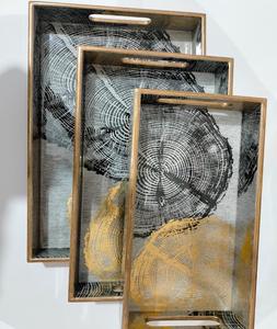 Dernier modèle de plateau de service en bois imprimé MDF écologique de forme carrée Plateau de cuisine pour la maison FSInternational - Product Image 5