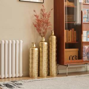 Classical Metal Flower Vase Home Office Wedding Decor Gold 3 Pieces Flower Vase <b>for</b> Living Room & Home Decor - Product Image 6