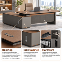 Bureau de direction moderne avec armoire de rangement intégrée pour une solution d'espace de travail professionnel