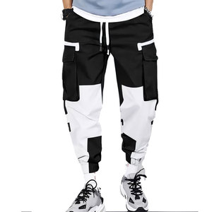 กางเกงผ้าคอตตอนผ้าโพลีเอสเตอร์สีทึบสำหรับผู้ชายกางเกงแนวสตรีทดีไซน์ใหม่ - Product Image 1