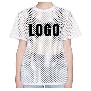 Mesh Sublimation <b>Shirts</b> 100% Cotton <b>Boxy</b> <b>T</b>-<b>Shirt</b> Summer Wholesale Solid Pattern Polyester Short Jersey Sublimated Logo Knitted - Product Image 3