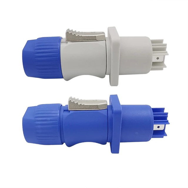 3 Pole 20A 250V AC Power Plug Blue/White Male Plug Female Socket Powercon XLR Connector for Stage Light LED Screen