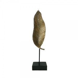 Black Powder Coated Aluminum Leaf Sculpture on Base Attractive Design Large Table Top Office <b>Desk</b> Sculpture for Sale - Product Image 5