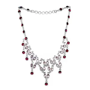 Women's 925 Silver Moissanite Gemstone <b>Necklace</b> <b>Statement</b> Jewelry - Product Image 1