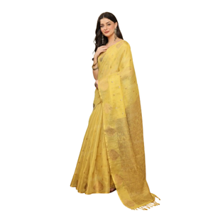 ดีไซเนอร์ beutiful แอปริคอทโดลาเส้นใยวิสโคสซารีพร้อมรายละเอียด zari สีทองและ pallu เหมาะสำหรับกิจกรรมพิเศษ - Product Image 2