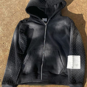 Ensemble survêtement unisexe pour homme, sweat-shirt à capuche zippé respirant en tissu solide d'hiver, pantalon de survêtement ample, 200-400 g/m² - Product Image 3